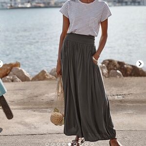 Garnet Hill favorite maxi skirt S in morel gray